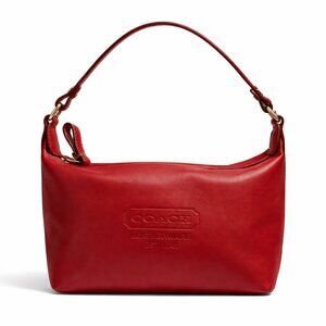 Coach Vintage Y2K Leatherware Est 1941 Red Smooth Leather‎ Hobo Mini Bag Hangtag